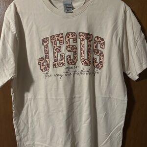 Jesus Tan Cream Cotton T-Shirt